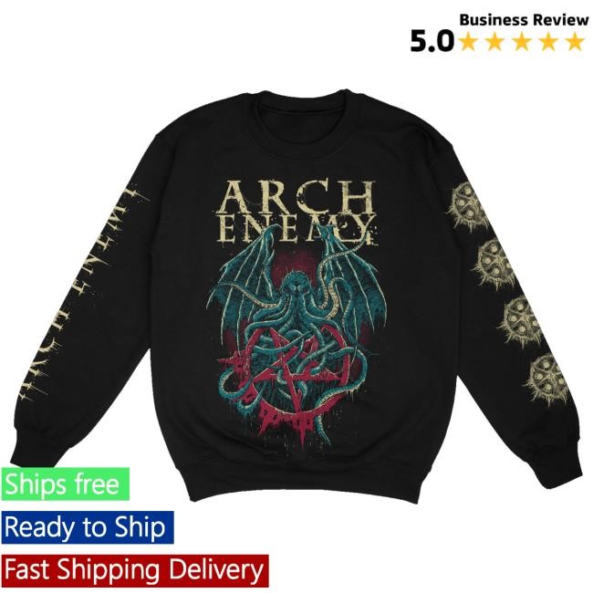 Archenemy Merch Store Crewneck Cthulhu Long Sleeve Shirt Archenemy Merch Store Crewneck Cthulhu Long Sleeve Shirt
